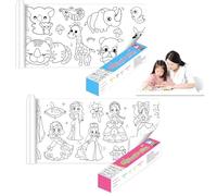 DAWRIS Lot de 2 rouleaux de peinture découpables - 30 x 300 cm - Papier à colorier autocollant - Pour coloriage - Nappe de peinture pour enfants - Jouet éducatif