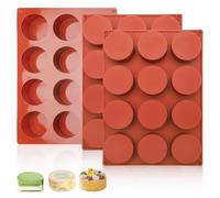 DAWRIS Lot de 3 moules à chocolat - Mini moules à cheesecake en silicone et moules ronds en silicone pour gâteaux, chocolats et bonbons