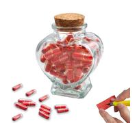 DAWRIS Lot de 50 pilules de gélules d'amour - Cadeau romantique pour petit ami, anniversaire, Saint-Valentin pour petit ami/petite amie, lettre d'amour émotionnelle, message en papier dans une