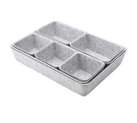 DAWRIS Lot de 8 organiseurs de tiroirs empilables en feutre - 4 tailles - Gris - Pour bureau, commode, armoire et casier
