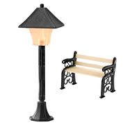 DAWRIS Miniature Lantern Bench S'illumine Jardin Lumières Modèle Meubles Serre Accessoires Décoration