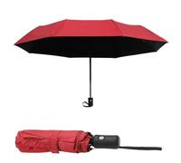 DAWRIS Parapluie automatique de poche - Résistant aux tempêtes - Grand parapluie de poche - 8 baleines - Coupe-vent - Pour homme et femme, rouge