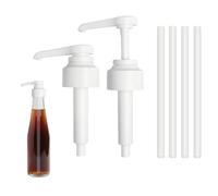 DAWRIS Pompe à sirop de 10 ml pour bouteilles Monin, lot de 2 distributeurs à pompe avec 4 tubes, anti-goutte, à vis, sans BPA, pour bouteilles de sirop en verre de 700 ml/1 L, café et boissons