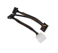 DAWSAXZKL 18 Pouces Molex 4 Broches mâle à Angle Droit 3 x SATA Câble séparateur de 90 goupilles de Puissance à 15 Broches avec Une Manche Noire Compatible with ATX 12 / 5V & HDD/SSD(Molex to 3XSATA)