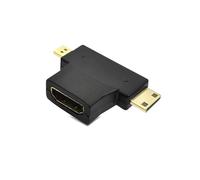 DAWSAXZKL Adaptateur de connecteur HDMI- Câble Compatible 90 Angle d'angle de Coin Gauche vers Le Haut Male Extender Femelle, M~ni/Micro à HDMI Extension(3-in-1 HDMI Adapter)