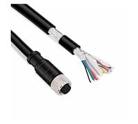 DAWSAXZKL Câble d'alimentation Femelle M12 12Pin Compatible avec Le Lecteur de Code de caméra cog-nex câble de déclenchement câble de capteur blindé IP67(5M)