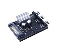 DAWSAXZKL en- Computer Labs Pc Cas CPU Refroidisseur 3 Broches de Refroidissement régulateur de température de la Vitesse du Ventilateur, Molex 4 Broches ou SATA 3 Way 3 Pin Fan Hub(Power by SATA)