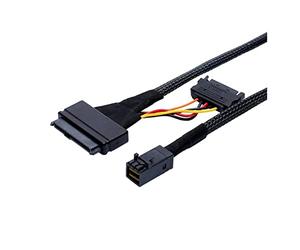DAWSAXZKL en-labons Interne Haute définition M~ni SAS sff-8643 à U.2 SFF-8639 NV Moi Pc C'est à dire SSD Câble d'adaptateur avec SATA Pouvoir Compatible with Intel SSD 750 P3600 P3700(1 Meter)