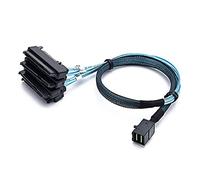 DAWSAXZKL M~ni SAS sff8643 à 4X Sff8482 29 Épingler SAS Câble de Disque Dur, SFF-8643 Organiser Sff-8482 Cordon d'adaptateur d'entraînement avec SATA Port d'alimentation, 0.5m