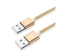 DAWSAXZKL USB À USB Câble de rallonge Type d'un Homme à mâle USB Extender Compatible with la caméra webcom de Disque Dur radiateur USB Le câble s'étend(2m,Tyrant Gold)