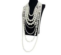 DAWTHTW Ensemble collier ras du cou et clous en perles synthétiques géométriques tendance, parfait pour les fêtes ou un usage quotidien