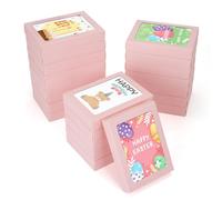Dawutian Lot de 60 boîtes de rangement pour cartes de vœux, 11,4 x 15,2 x 2,5 cm, boîtes en papier kraft avec fenêtre transparente en PVC et cadre en vrac (rose, 11,4 x 15,2 x 2,5 cm)