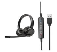 Dawutocap Casque filaire professionnel USB pour centres d'appels et examens avec coussinets antibruit et contrôle à 4 touches pour centre d'appels