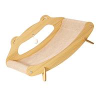 Dawutocap Lit tissé pour animaux de compagnie - Chaton suspendu résistant aux rayures - Lit à thème pour chien - Nid résistant aux rayures - Grand lit pour chat en bois avec coussin anti-rayures