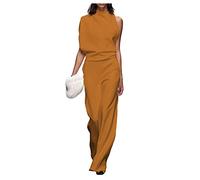 Dawwoti Combinaison De Robe De Banquet pour Femmes, Combinaisons De Jambes Larges sans Manches, Raies De