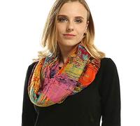 Dawwoti Écharpe À L'Infini, Femme Femme Soft Circle Écharpe Boucle Écharpe Cou Wrap Légère Écharpe Plaid