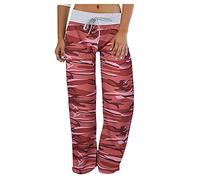 Dawwoti Femmes Camouflage Pantalon Comfy Fond Ouvert Pyjama Notte Pantalon Large Jambe Baggy Lounge