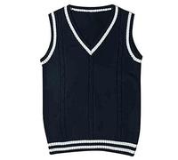 Dawwoti Unisexe Tricoté Chandails Sans Manches Tricoté Pulls Coton Gilets Tricots Cavaliers