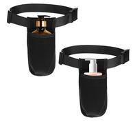 DAWZMR Lot de 2 étuis portables noirs pour lotion de massage, ceinture réglable pour bouteille d'huile de massage