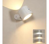 DAXGD Applique Murale Interieur, Touch Lampe Murale LED sans Fil et télécommande, 3 Températures de Couleur et Luminosité Réglable, Rotative à 360°, Lampe Murale pour Chambre Chevet En Lisant, Blanc