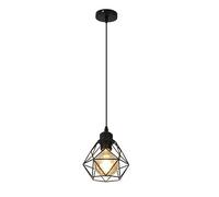 DAXGD Lampes Suspension Vintage,Plafonnier Vintage Industrielle,E27 Lustre industriel,Lustre cage abat-jour en métal noir,Lustre moderne pour salon,cuisine,chambre