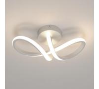 DAXGD Plafonnier LED Moderne Courbé en Forme de 8, 20W, 4500K, Pour Chambre Salon Salle à Manger (Lumière Neutre)
