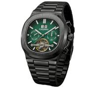DAXIAOYU Fashion Business Montre mécanique automatique pour homme Tourbillon multifonction Calendrier complet Lumineux Montres en acier inoxydable, noir/vert, Luxe :