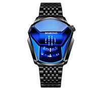 DAXIAOYU Montre à quartz entièrement automatique au design populaire pour homme - Cadeau d'anniversaire de mariage ou d'anniversaire, noir/bleu, Luxe :