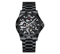 DAXIAOYU Montre-bracelet mécanique entièrement automatique pour homme - Montre de sport étanche et lumineuse en acier inoxydable pour homme, noir, Tendance