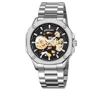 DAXIAOYU Montre-bracelet mécanique entièrement automatique pour homme - Montre de sport étanche et lumineuse en acier inoxydable pour homme, noir/argenté, Tendance