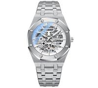 DAXIAOYU Montre mécanique automatique pour homme avec bracelet en acier inoxydable et bracelet en acier inoxydable, blanc, Luxe :
