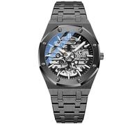 DAXIAOYU Montre mécanique automatique pour homme avec bracelet en acier inoxydable et bracelet en acier inoxydable, noir, Luxe :