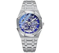 DAXIAOYU Montre mécanique automatique pour homme avec bracelet en acier inoxydable et bracelet en acier inoxydable, bleu, Luxe :
