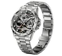 DAXIAOYU Montre mécanique de luxe pour homme - Cadran squelette creux - Automatique - Étanche - Lumineuse, noir/argenté, Luxe :