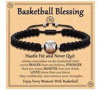 Daxtril Bracelet de basket-ball, de baseball, de football, réglable, fait à la main, tressé, cadeau pour adolescents, équipes, frères, hommes, femmes, adultes, amateurs de sport, joueurs d'équipe