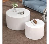 DAXUESEH Ensemble De 2 Tables Basses Gigognes Rondes (70 Cm + 50 Cm)