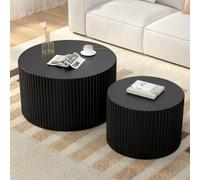 DAXUESEH Ensemble De 2 Tables Basses Gigognes Rondes (70 Cm + 50 Cm)