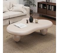 DAXUESEH Jolie Table Basse Nuage À 4 Pieds, Table Basse Blanche Crème À Bords Vivants, Table Centrale D'intérieur Irrégulière Moderne, Table Basse À Thé pour Salon,Cloud c White 39.4"