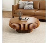 DAXUESEH Table Basse Gigogne Moderne en Bois avec Piètement Cannelé