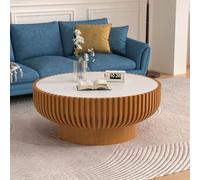 DAXUESEH Table Basse Gigogne Moderne en Bois avec Piètement Cannelé