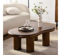 DAXUESEH Table basse moderne en forme de nuage - Table basse irrégulière d'intérieur avec 4 pieds pour le salon (marron)