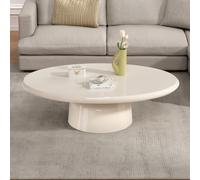 DAXUESEH Table Basse Ovale Moderne Blanche en Forme De Nuage 116 Cm