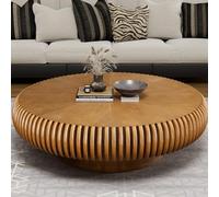 DAXUESEH Table basse ronde cannelée ronde à tambour pour appartement (E)