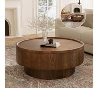 DAXUESEH Table basse ronde cannelée ronde à tambour pour appartement (H)