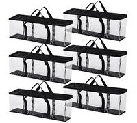 DaxXin Lot de 6 sacs de rangement pour DVD, CD, jeux vidéo, livres - Résistant à l'eau - En PVC transparent