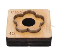 Day de coupe en cuir de 40 mm / 1,6 pouce, coupeur en cuir en forme de fleur avec base en bois massif pour décorations fabriquant des projets d'artisanat (45 mm)