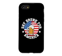 Day Drunk for America Drinking American Flag 4th of July Coque pour iPhone SE (2020) / 7/8