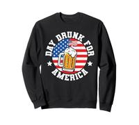 Day Drunk for America Drinking American Flag 4th of July Sweatshirt
