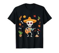 Day of Dead Celebrate Dia De Los Muertos Guitare squelette T-Shirt