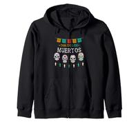 Day of Dead Coloré Sugar Skull Pattern Folk Art Sweat à Capuche